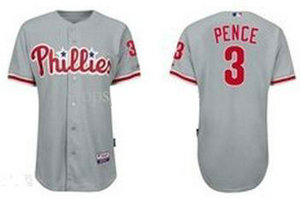 Philadelphia Phillies 3 Hunter Pence Jersey gray