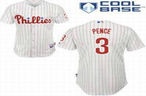 PHILADELPHIA PHILLIES 3 HUNTER PENCE WHITE JERSEY