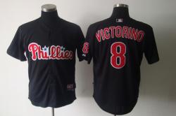 MLB Philadephia Phillies #8 Shane Victorino Black Jerseys