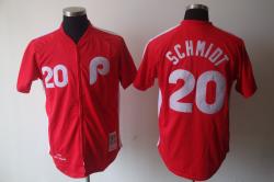 MLB Philadelphia Phillies20# 1980 Road Mike Schmidt red Jerseys