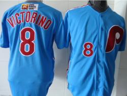 MLB Philadelphia Phillies #8 Victorino Blue jerseys cool base