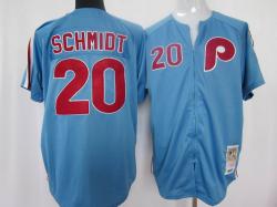 MLB Philadelphia Phillies20# 1980 Road Mike Schmidt blue Jerseys