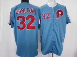 MLB Philadelphia Phillies 32# Steve Carlton blue jerseys