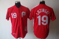 MLB Philadelphia Phillies #19 LUZINSKI Red Jerseys