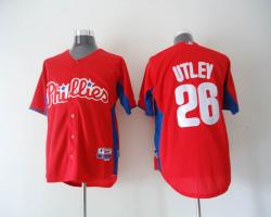 MLB Philadephia Phillis 26# Utley Red Jerseys