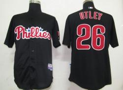 MLB Philadephia Phillis 26# Chase Utley Black Jerseys