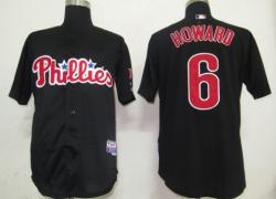 MLB Philadephia Phillis 6# Howard Black Jerseys