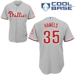 MLB Philadelphia Phillies 35# Hamels grey cool base jerseys