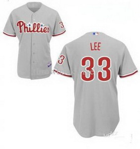 Philadelphia PHILLIES Cliff Lee 33 GREY Jerseys