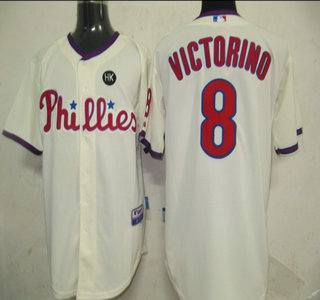 MLB Jerseys Philadephia Phillis 8 Shane Victorino cream