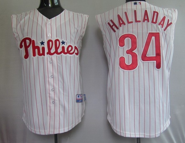 MLB Philadelphia Phillies 34# Halladay WHITE