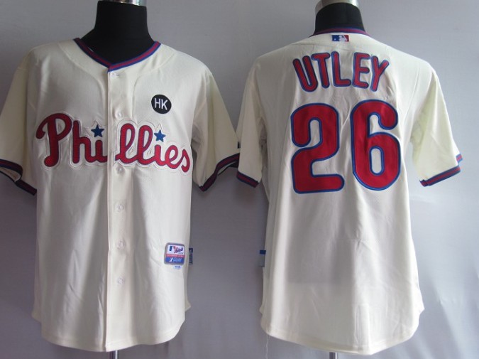 MLB Jerseys Philadephia Phillis 26 Chase Utley cream