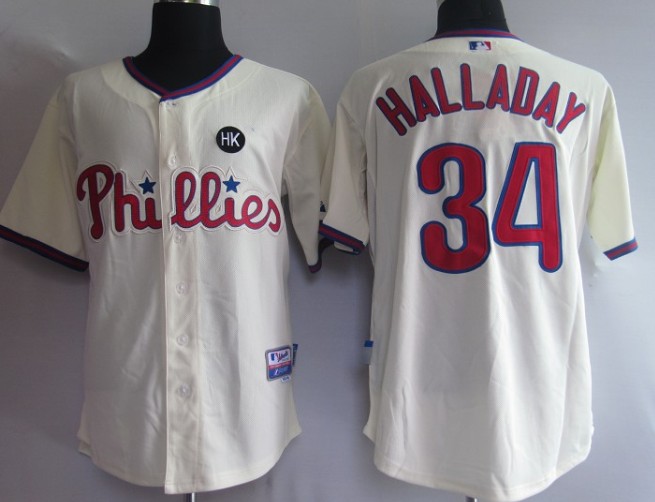 MLB Jerseys Philadephia Phillis 34# Halladay cream