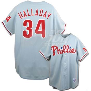 Roy Halladay 34 Philadelphia Phillies grey Jersey Cool base