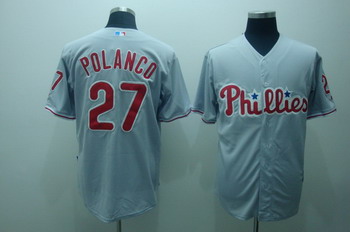 Philadelphia Phillies 27 Placido polanco grey Jersyes