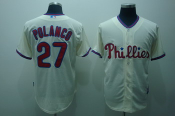 Philadelphia Phillies 27 Placido polanco cream Jersyes