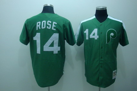 Philadelphia Phillies 14 Pete rose green Jerseys Mitchell and ness