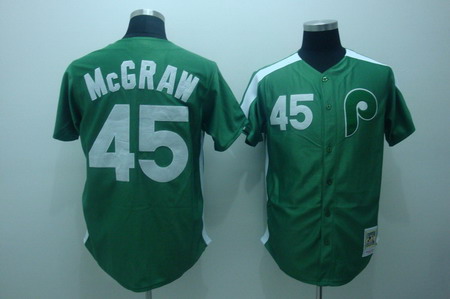 Philadelphia Phillies 45 Mcgraw green Mitchell and ness Jersey