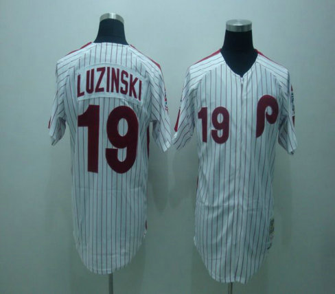 MLB Jersey Philadelphia Phillies 19 LUZISKI White(red strip)M&N