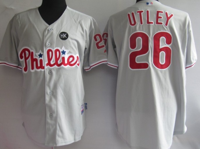 MLB Jerseys Philadephia Phillis 26 Chase Utley grey