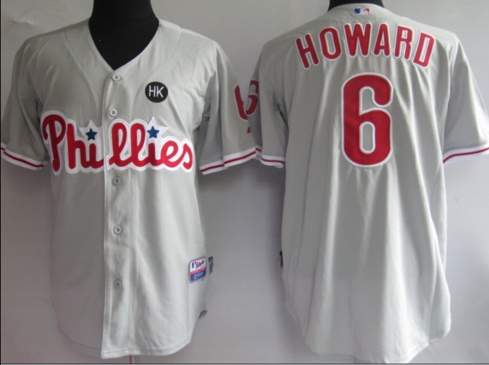 MLB Jersey Philadelphia Phillies 6 Howard Grey