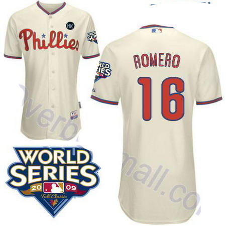 Philadelphia Phillies 16 J.C Romero Stitched cream jerseys