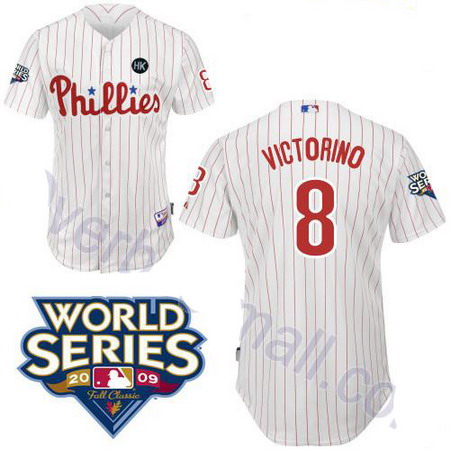 Philadelphia Phillies 8 Shane Victorino white jerseys