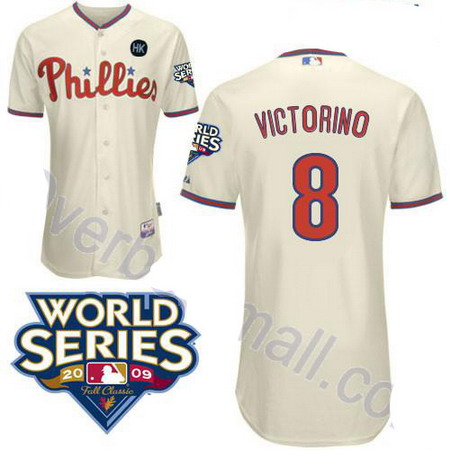 Philadelphia Phillies 8 Shane Victorino cream jerseys