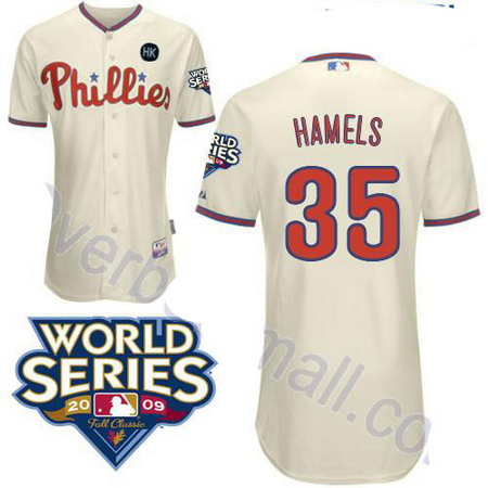 Philadelphia Phillies 35 Colbert Hamels cream jerseys