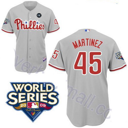 Philadelphia Phillies 45 Pedro Martinez grey jerseys