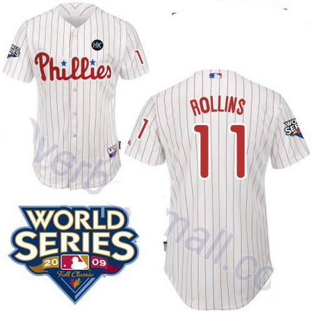 Philadelphia Phillies 11 Jimmy Rollins white jerseys