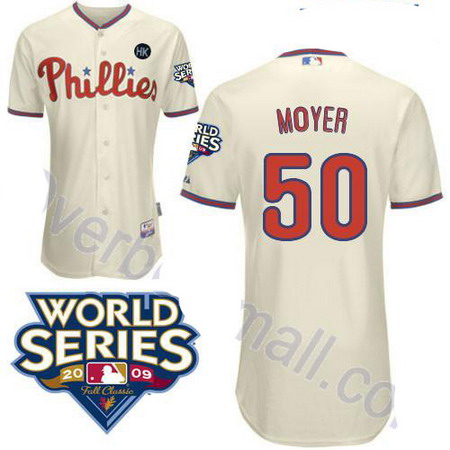 Philadelphia Phillies 50 Jamie Moyer cream jerseys