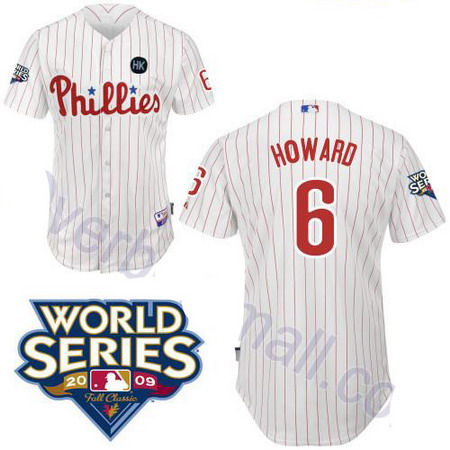 Philadelphia Phillies 6 Ryan Howard White jerseys