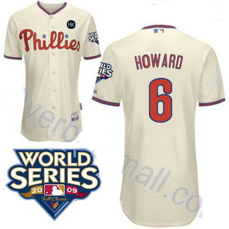 Philadelphia Phillies 6 Ryan Howard Cream jerseys