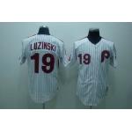 mlb philadelphia phillies #19 luzinski m&n white