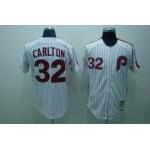 mlb philadelphia phillies #32 carlton m&n white