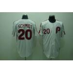 mlb philadelphia phillies #20 schmidt m&n white