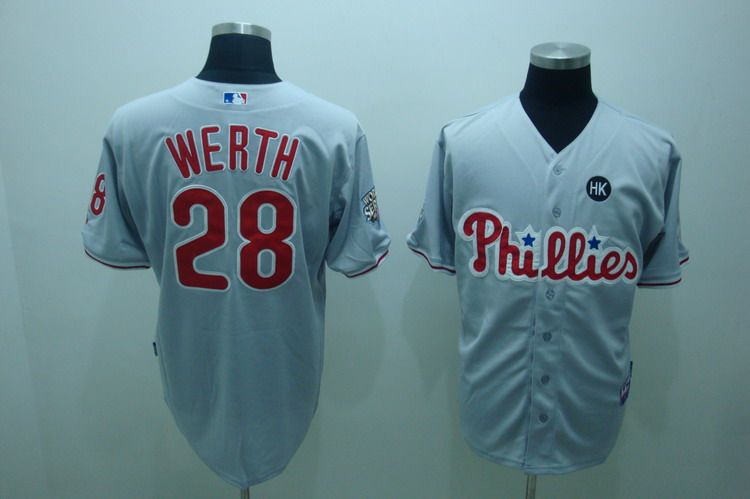 MLB Jersey Philadelphia Phillies 28# WERTH grey Jersey