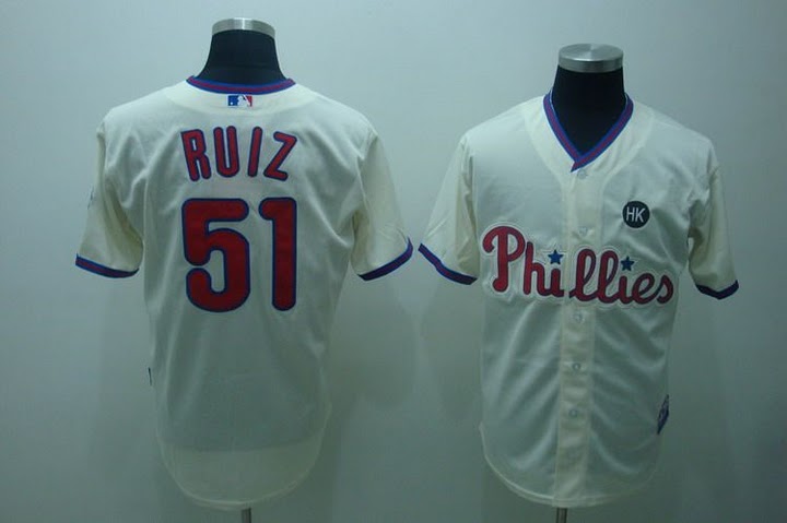 MLB Jersey Philadelphia Phillies #51 RUIZ Cream Jersey