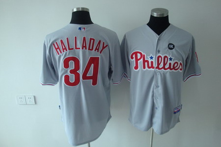 Philadelphia Phillies Roy Halladay Grey #34 Jersey