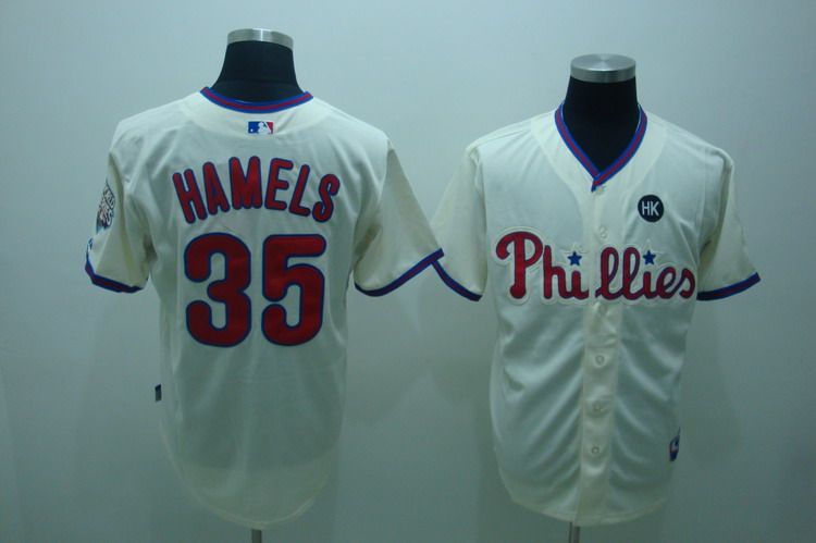 MLB Jersey Philadelphia Phillies #35 HAMELS Cream