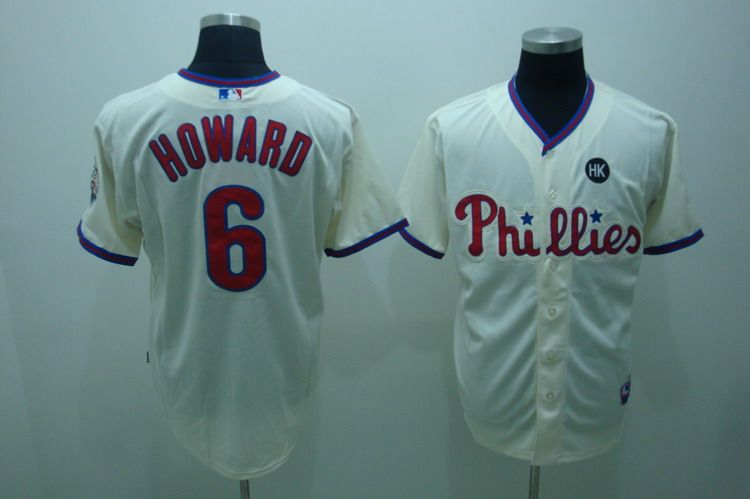 MLB Jersey Philadelphia Phillies #6 Howard Cream