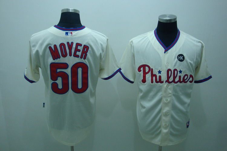 MLB Jersey Philadelphia Phillies #50 moyer Cream