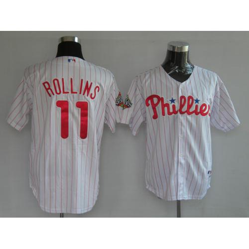 Jersey Philadelphia Phillies 11 Rollins White