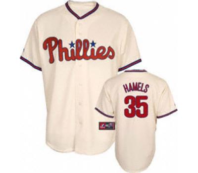 Jerseys Philadelphia Phillies 35 Hamels Cream