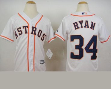 Youth Houston Astros #34 Nolan Ryan White Cool Base Stitched Baseball Jersey