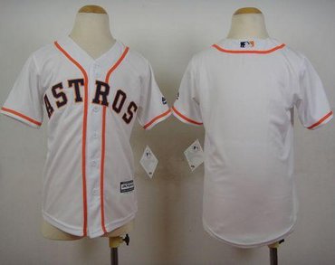 Youth Houston Astros Blank White Cool Base Stitched Baseball Jersey