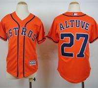 Youth Houston Astros #27 Jose Altuve Orange Cool Base Stitched