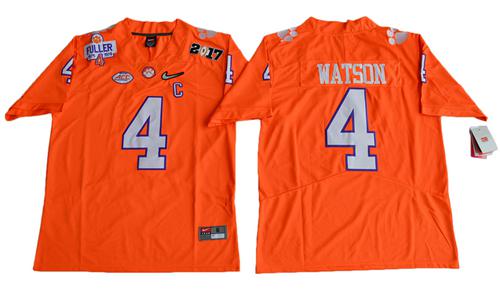 Tigers #4 Deshaun Watson Orange Diamond Quest Limited Stitched NCAA Jersey