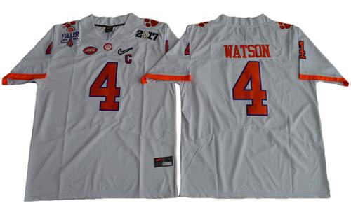 Tigers #4 Deshaun Watson White Diamond Quest Limited Stitched NCAA Jersey